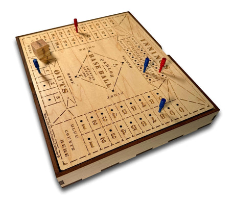Vintage - Inspired Parlor Baseball Board Game | Handcrafted Wooden Family Game | Classic Interactive Fun for All Ages - Creative Crafthouse