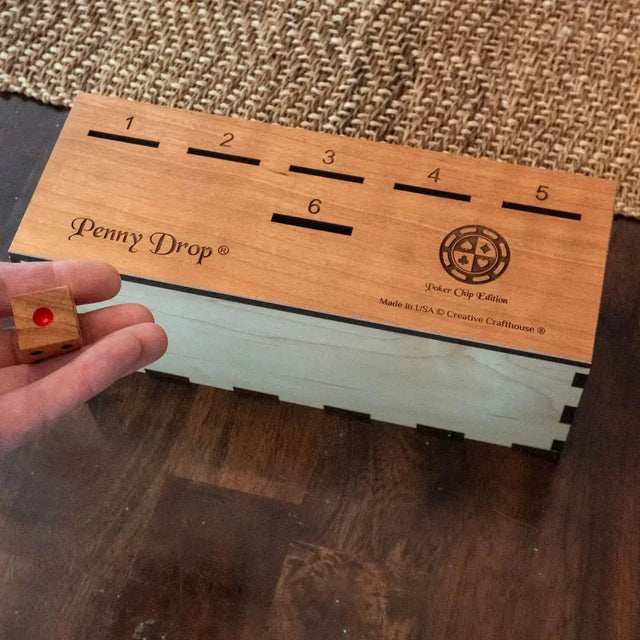 Penny Drop Game | Giant Sized Poker Chip Edition - Fun Family or Bar Game – can be personalized - Creative Crafthouse
