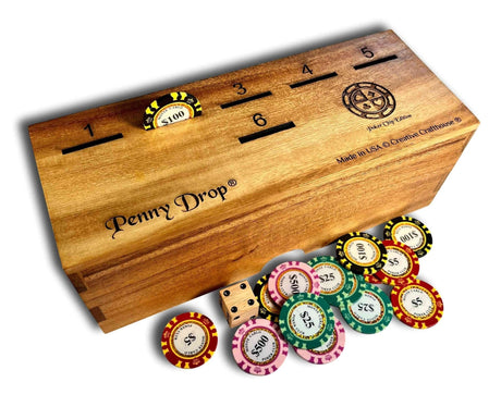 Penny Drop Game – Giant Sized Poker Chip Edition - Fun Family or Bar Game – can be personalized - Creative Crafthouse