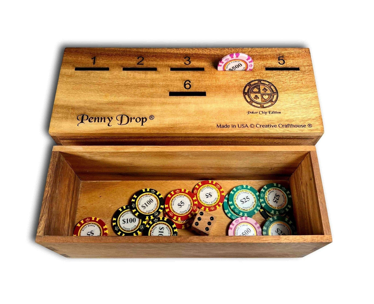 Penny Drop Game – Giant Sized Poker Chip Edition - Fun Family or Bar Game – can be personalized - Creative Crafthouse