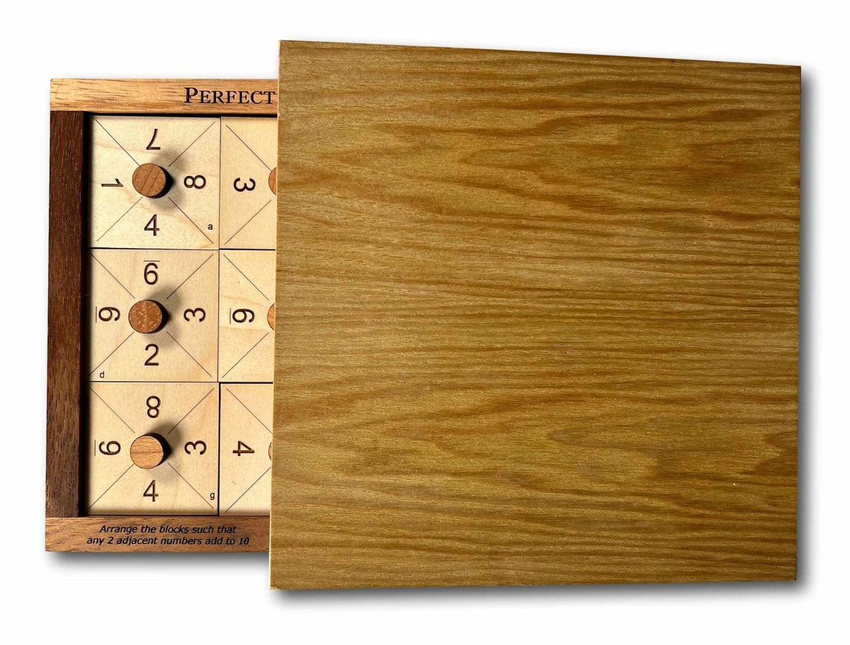 Perfect 10 Wood Brain Teaser Puzzle - Get all Adjacent Numbers to Add to 10 - Great Gift for Teenager - Gift for - Creative Crafthouse
