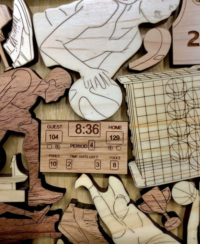 Personalizable Christmas Gift for Basketball Player - Basketball Fanatic Puzzle - Wooden Brain Teaser | Gift for Him | Gift for Her - Creative Crafthouse