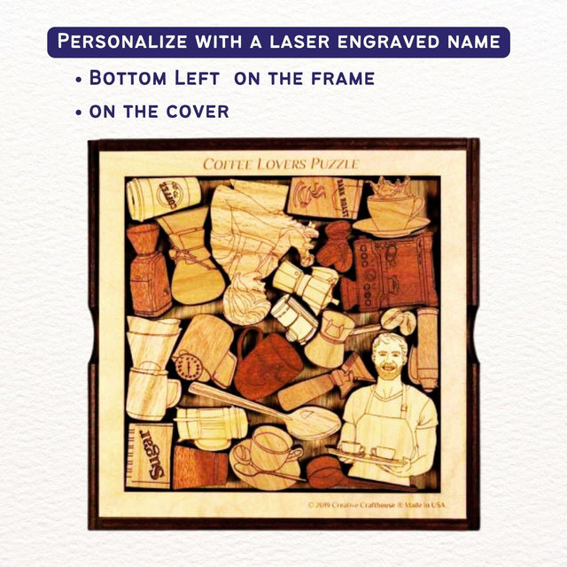 Coffee Lovers Puzzle | Personalizable Gift and Decor for Java Drinkers - Creative Crafthouse