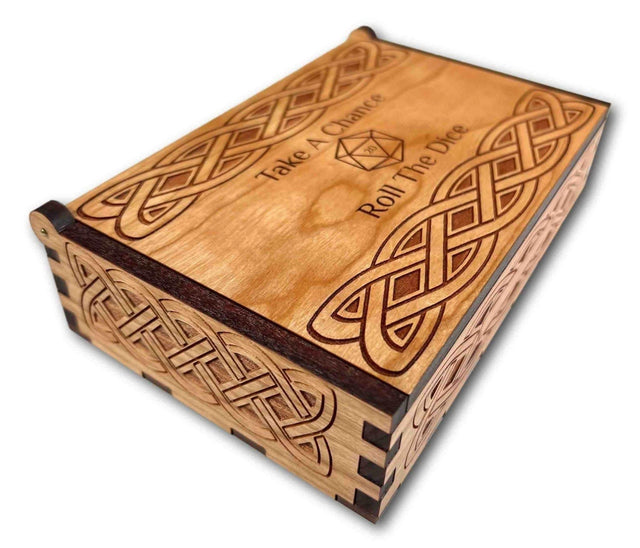 Personalizable DnD Gift - Personalized Wooden Dice Box for TTRPG gaming - 7" x 4.5" x 1.5" - Dungeons and Dragons Accessory - Creative Crafthouse
