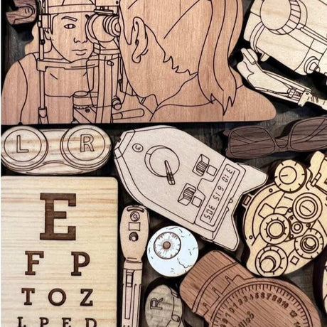 Personalizable Gift for Optician - The Optician Puzzle - Unique Laser Cut Brain Teaser - Perfect for Thank Yous, Retirement, and Graduation - Creative Crafthouse