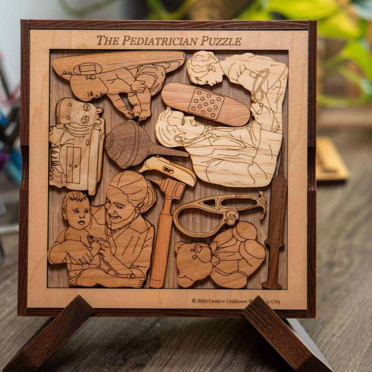 Personalizable Gift for Your Pediatrician | Unique Wood Puzzle | Add a Laser Engraved Name or Message | Handmade | The Pediatrician Puzzle - Creative Crafthouse