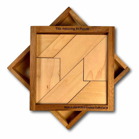 Personalizable Pi Day Gifts - Amazing Pi wood Puzzle - 3.14 Brain Teaser - Customize Your Gift with a Laser Engraved Name - Creative Crafthouse