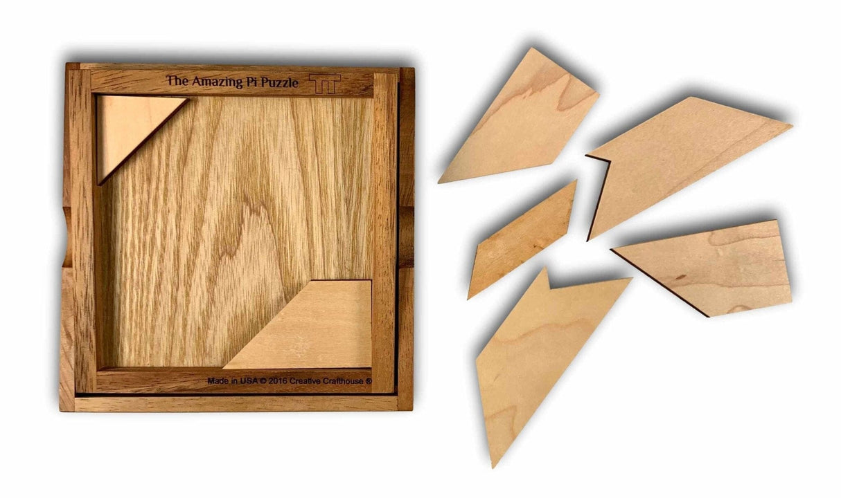 Personalizable Pi Day Gifts - Amazing Pi wood Puzzle - 3.14 Brain Teaser - Customize Your Gift with a Laser Engraved Name - Creative Crafthouse