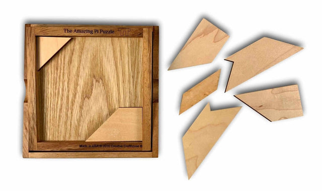 Personalizable Pi Day Gifts - Amazing Pi wood Puzzle - 3.14 Brain Teaser - Customize Your Gift with a Laser Engraved Name - Creative Crafthouse