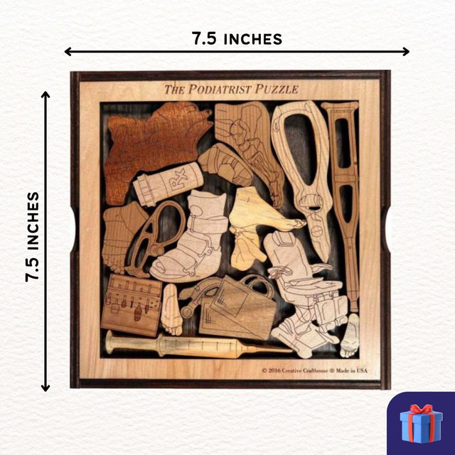 Personalizable Thank You Gift for Your Podiatrist - The Physician Puzzle - Add Laser Engraving - Customizable Name & Message - Creative Crafthouse