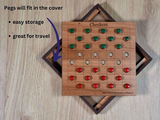 Personalizable Two - Player Checkers Board Game - Handcrafted in Florida by Creative Crafthouse - Creative Crafthouse