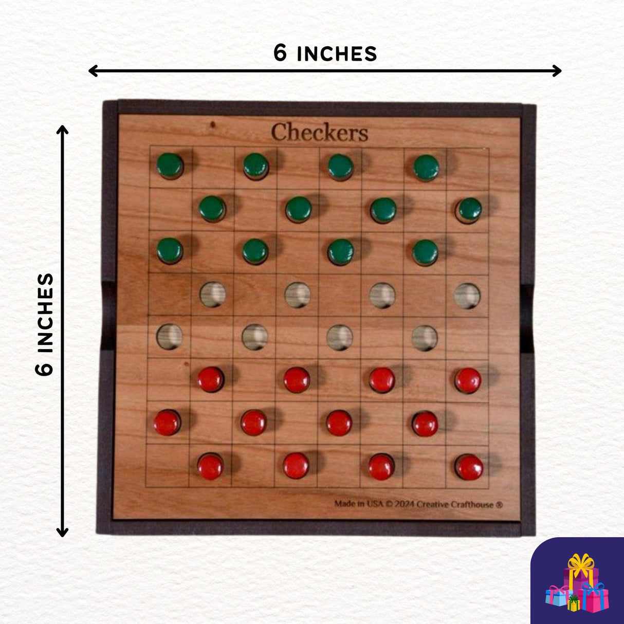 Personalizable Two - Player Checkers Board Game - Handcrafted in Florida by Creative Crafthouse - Creative Crafthouse