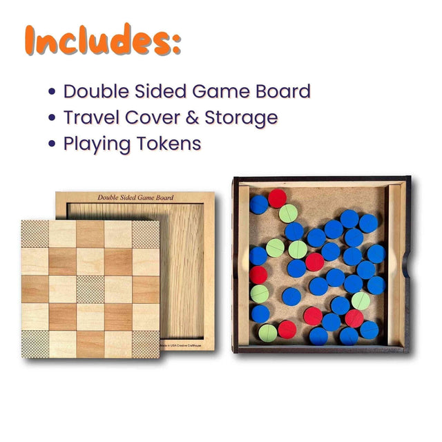 Personalized Christmas Gift for Board Game Players - Universal Game Board for 3x3, 4x4, 5x5 Games - Playing Tokens Included - Creative Crafthouse