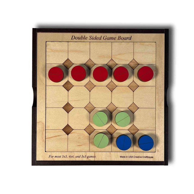 Personalized Christmas Gift for Board Game Players - Universal Game Board for 3x3, 4x4, 5x5 Games - Playing Tokens Included - Creative Crafthouse