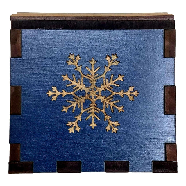 Personalized Christmas Puzzle Box - Holds Gift Cards and Money - Add a Laser Engraved Name and Message - The Snow Flake Wood Puzzle Box - Creative Crafthouse