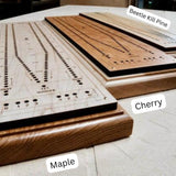 Personalized Cribbage Board - Tournament Long Board Premium – Choice of Cherry, Maple or Beetle Kill Wood - Add Name and/or Message - Creative Crafthouse