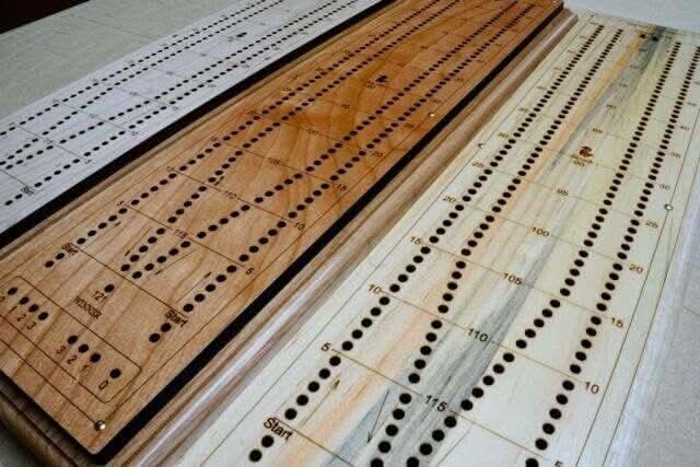 Personalized Cribbage Board - Tournament Long Board Premium – Choice of Cherry, Maple or Beetle Kill Wood - Add Name and/or Message - Creative Crafthouse