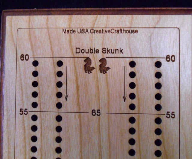 Personalized Cribbage Board - Tournament Long Board Premium – Choice of Cherry, Maple or Beetle Kill Wood - Add Name and/or Message - Creative Crafthouse