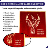 Personalized Firebird Secret Stash Puzzle Box | Handcrafted Wooden Brain Teaser with Hidden Compartment, Custom Laser Engraved Gift - Creative Crafthouse