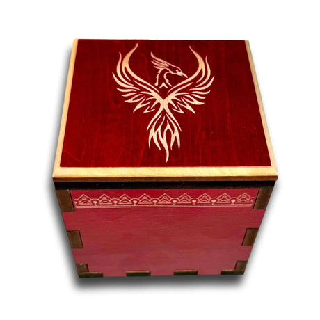 Personalized Firebird Secret Stash Puzzle Box | Handcrafted Wooden Brain Teaser with Hidden Compartment, Custom Laser Engraved Gift - Creative Crafthouse