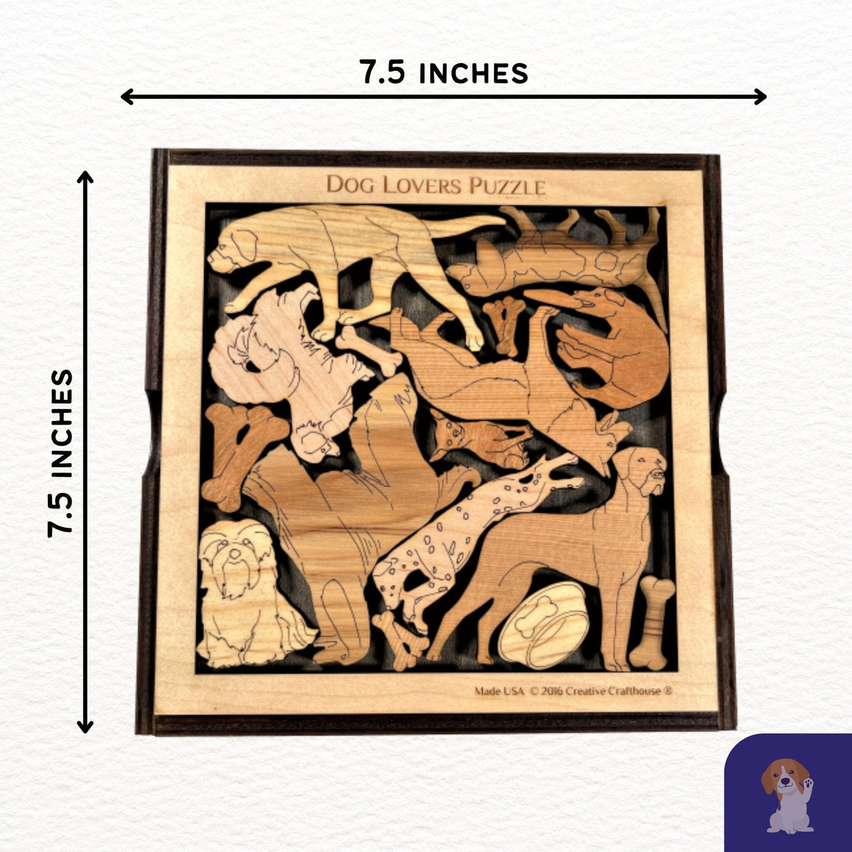 Personalized Gift for Dog Lovers - Customize With Laser Engraved Name and Message - Dog Lovers Puzzle - Gift for Women - Gift for Dog Mom - Creative Crafthouse
