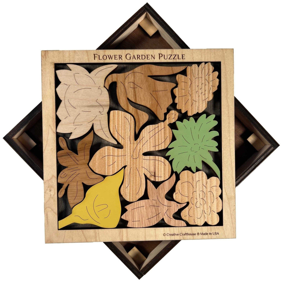 Personalized Gift for Flower Lovers - The Florist's Challenge Wood Puzzle | Add a Laser Engraved Name | One of a Kind Gift - Creative Crafthouse