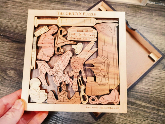 Personalized Gift for OB/GYN Puzzle - Custom Engraving Medical Puzzle Gift for Doctors, Med Students, & Office Decor - Creative Crafthouse