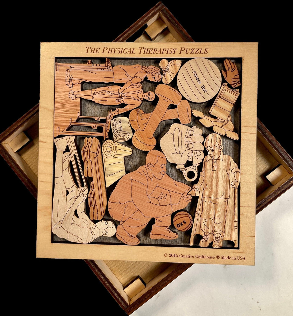 Personalized Gift for Physical Therapist - Physical Therapist Wood Puzzle Brain Teaser - One of a Kind Graduation Gift | Unique Office Decor - Creative Crafthouse