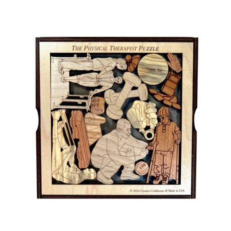 Personalized Gift for Physical Therapist - Physical Therapist Wood Puzzle Brain Teaser - One of a Kind Graduation Gift | Unique Office Decor - Creative Crafthouse