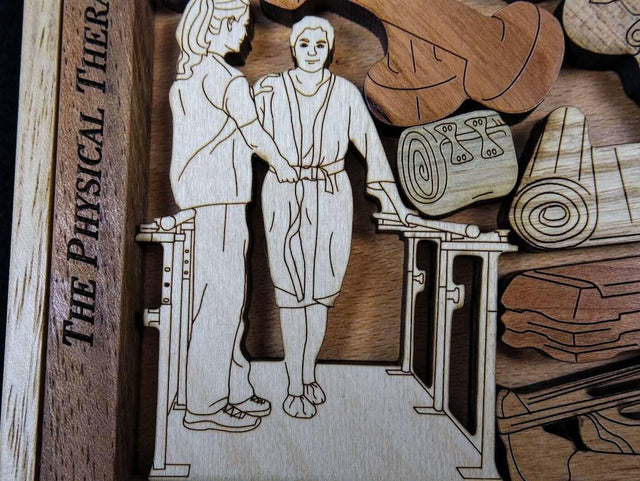 Personalized Gift for Physical Therapist - Physical Therapist Wood Puzzle Brain Teaser - One of a Kind Graduation Gift | Unique Office Decor - Creative Crafthouse