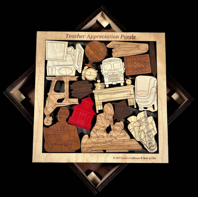 Personalizable Teacher Appreciation Week Gift - Teachers Appreciation Wood Puzzle | Teachers Day Gift | Retirement Gift | Graduation Gift - Creative Crafthouse