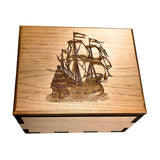 Hurricane Puzzle Box Pirate Ship – Secret Box with Engraving - Creative Crafthouse