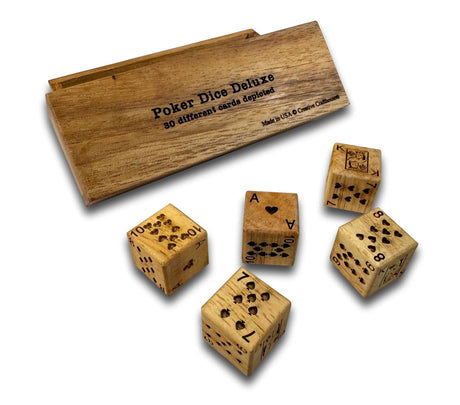 Poker Dice Deluxe – Wooden Dice Game - Creative Crafthouse