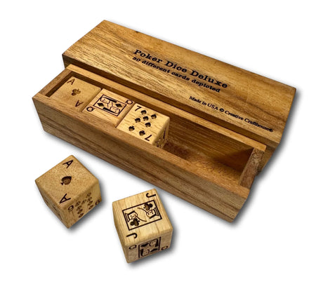 Poker Dice Deluxe – Wooden Dice Game - Creative Crafthouse