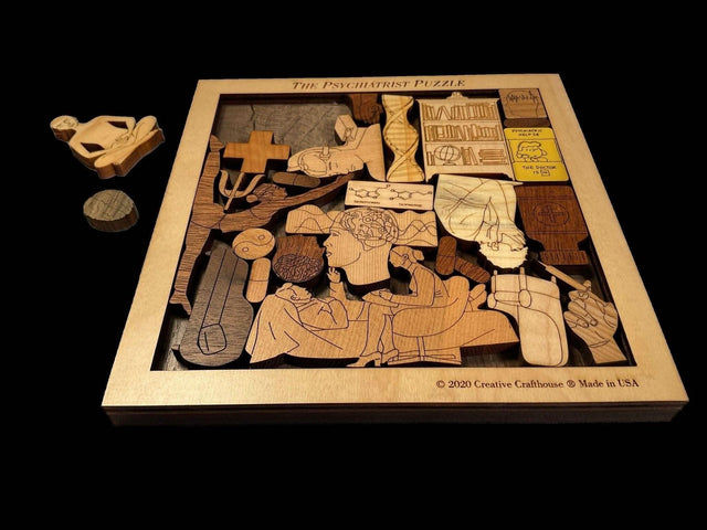 Psychiatrist Puzzle Gift - artistic and challenging - can be personalized - Creative Crafthouse