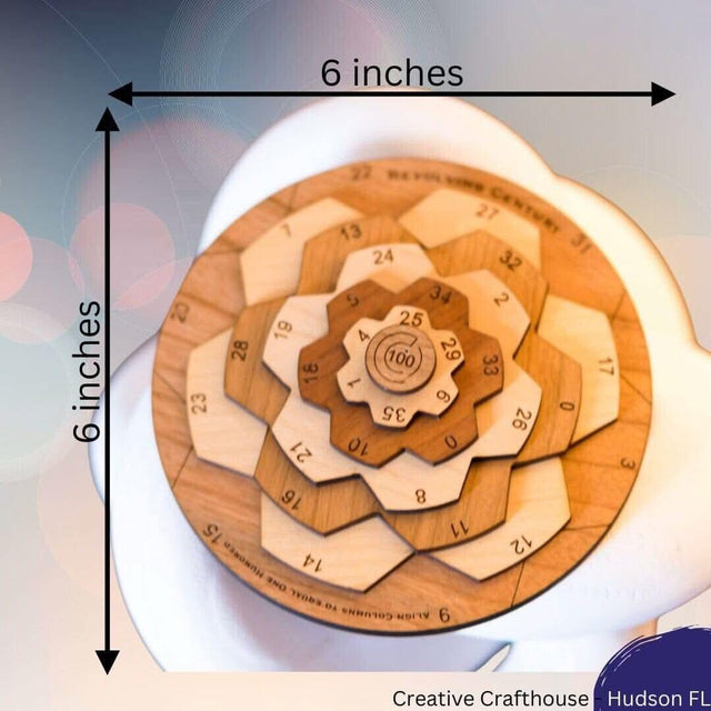 Revolving Century II Wood Math Puzzle | Wood Brain Teaser/Gift for Smart Kids | IQ Test | Creative Crafthouse | Best Gift Idea for Puzzlers - Creative Crafthouse