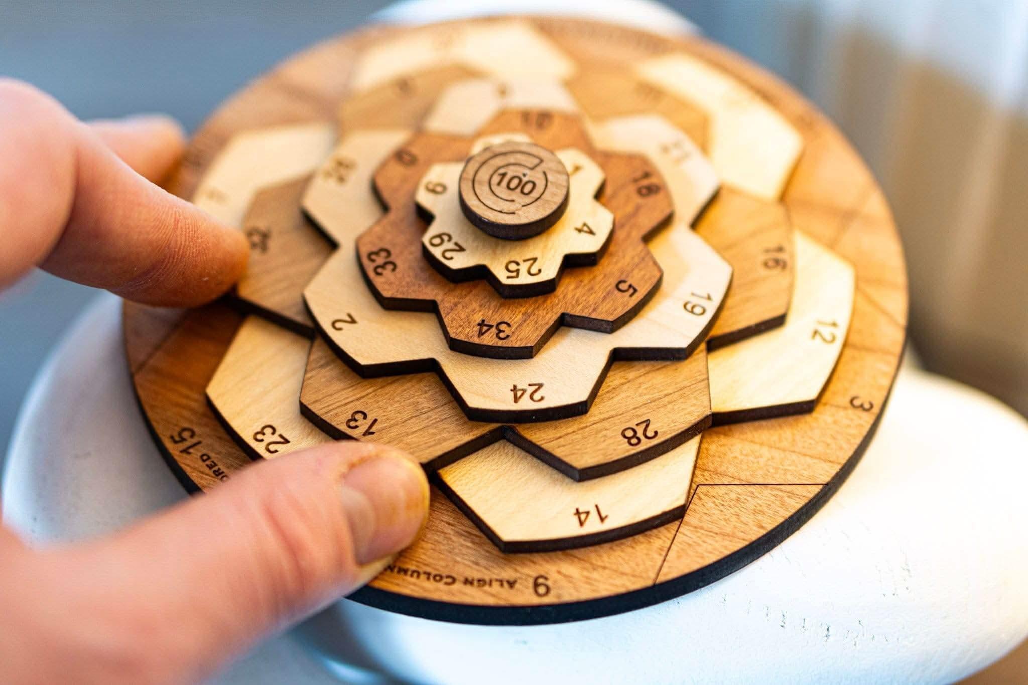 Revolving Century II Wood Puzzle | Math Brain Teaser for Teens