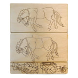 Saddle the Horses Puzzle wood set. - P.T. Barnum and Sam Lloyd puzzle - from 1872 - Creative Crafthouse