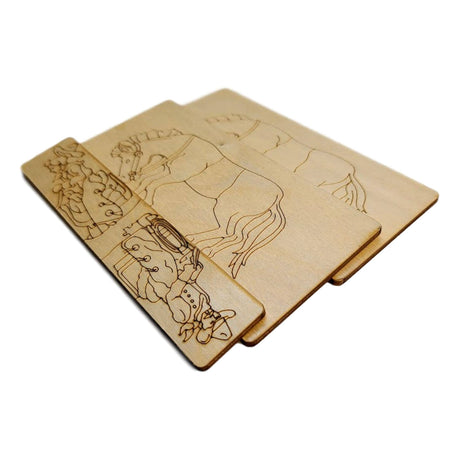 Saddle the Horses Puzzle wood set. - P.T. Barnum and Sam Lloyd puzzle - from 1872 - Creative Crafthouse