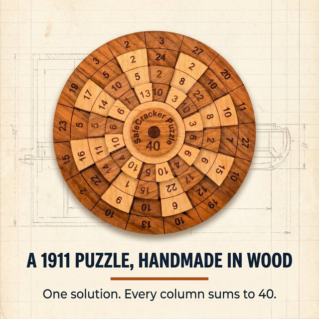 Safecracker 40 | Wooden Math Logic Puzzle - Creative Crafthouse