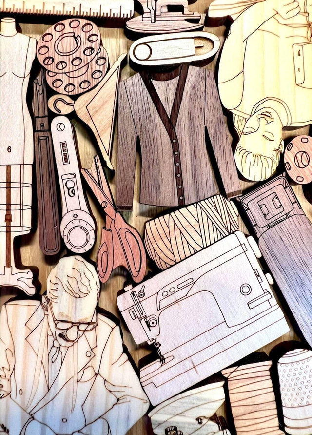 Seamstress and Tailor Puzzle - artistic and challenging - can be personalized - Creative Crafthouse