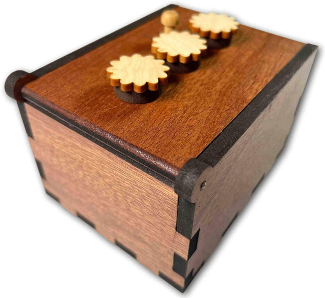 Secret Lock Box II – Challenging Mahogany Wood Puzzle Box - Creative Crafthouse