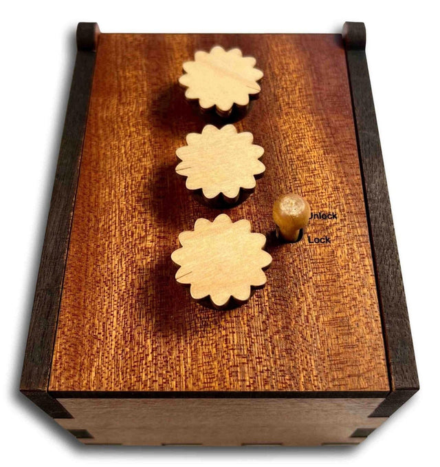 Secret Lock Box II – Challenging Mahogany Wood Puzzle Box - Creative Crafthouse
