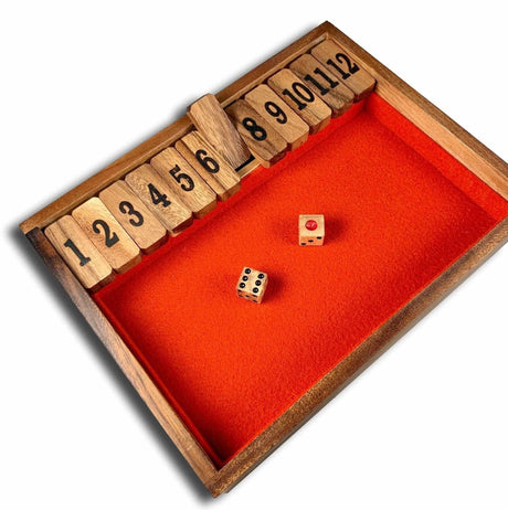 Shut The Box Game #1 - 12 Premium - Family Game For All Ages - Creative Crafthouse