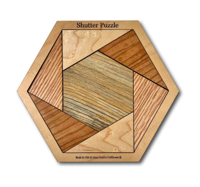 Shutter Puzzle - Wooden Brain Teaser Puzzle for Kids | STEM Puzzles and Toys | Gift for Kids and Grandkids - Creative Crafthouse