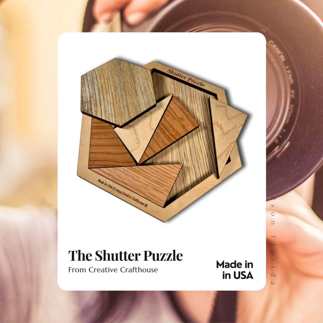 Shutter Puzzle - Wooden Brain Teaser Puzzle for Kids | STEM Puzzles and Toys | Gift for Kids and Grandkids - Creative Crafthouse