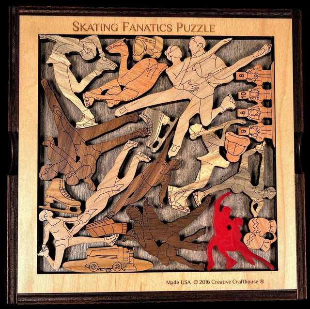 Skating Fanatics Wood Puzzle – Figure Skating and Ice Dancing Brain Teaser - Personalizable Gift For Her - Creative Crafthouse