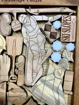 Skiers Challenge Puzzle - artistic and challenging - can be personalized - Creative Crafthouse