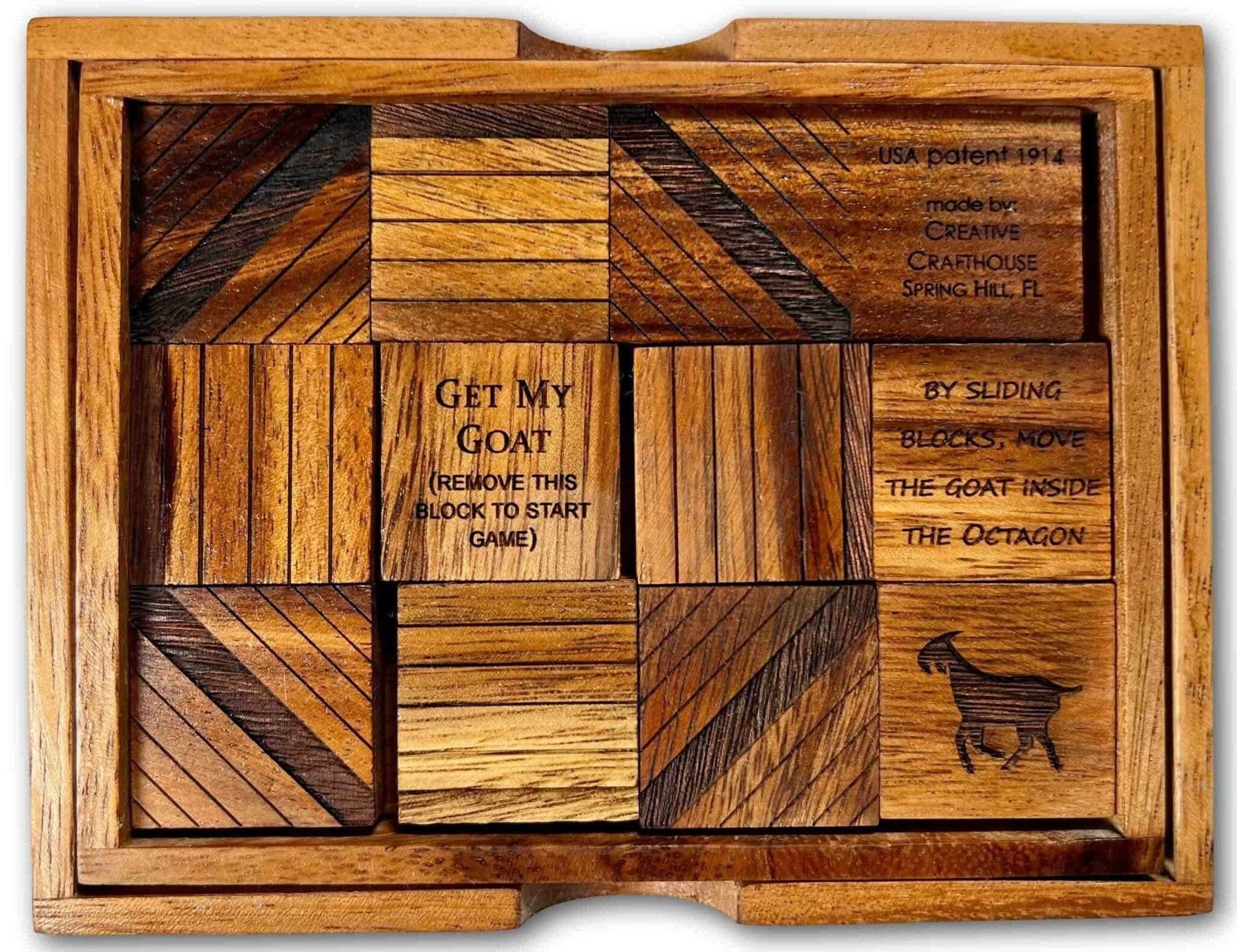 Get My Goat Wood Puzzle | Sliding Block Wooden Brain Teaser