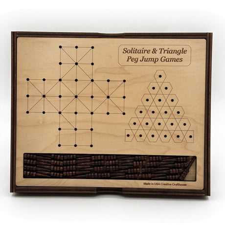 Solitaire and Triangle Peg Jump Puzzles | Coffee Table Games - Creative Crafthouse
